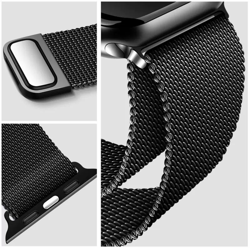 Milanese Mesh-Space Black-Apple Watch Band