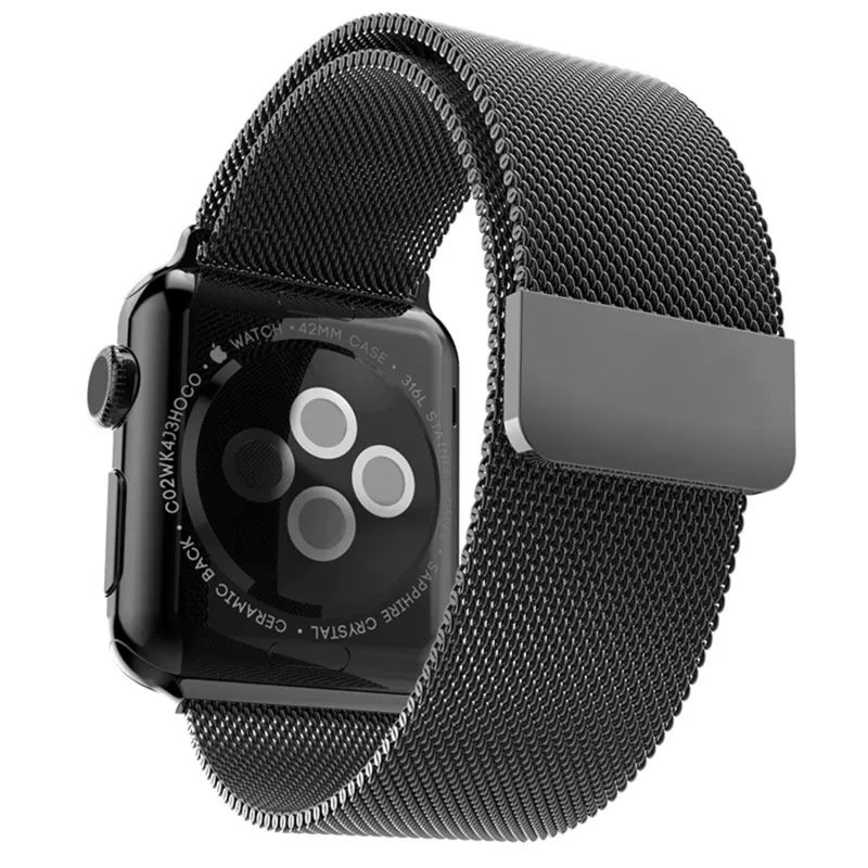 Milanese Mesh-Space Black-Apple Watch Band