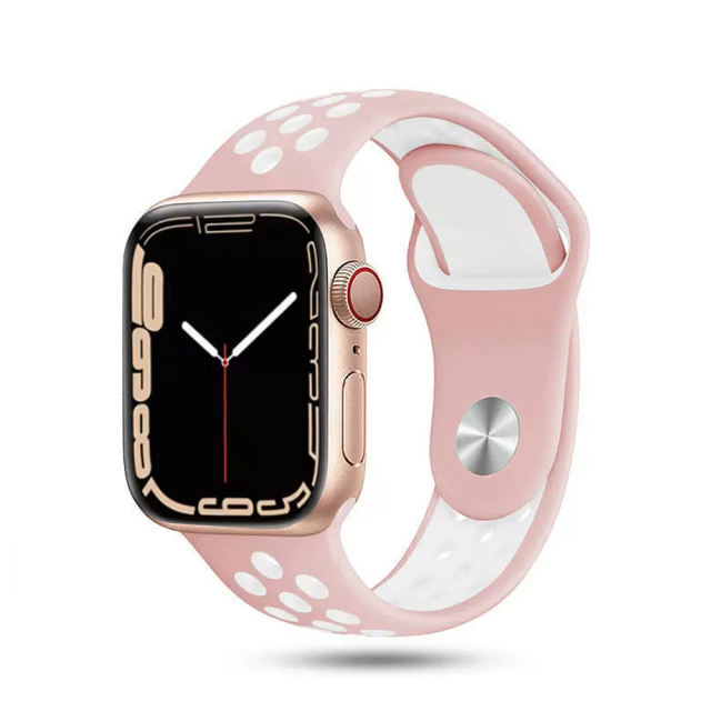 Silicone Sport-Blush/White-Apple Watch Band