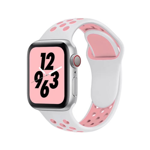 Silicone Sport-White/Bubblegum Pink-Apple Watch Band
