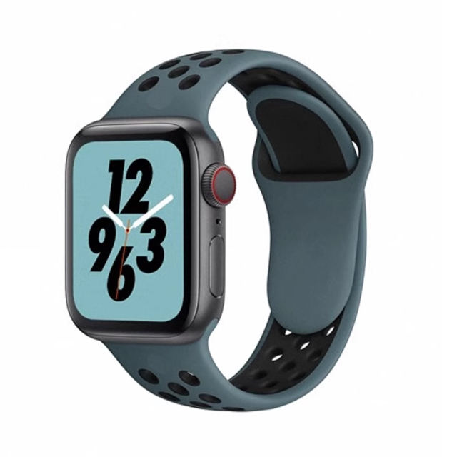 Silicone Sport-Celestial Teal/Black-Apple Watch Band