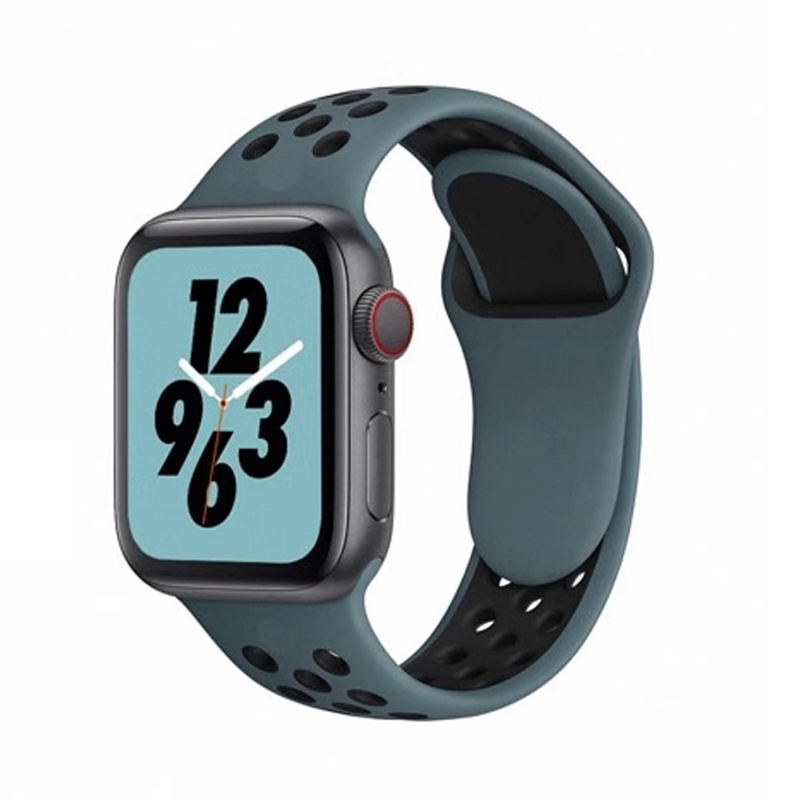 Silicone Sport-Celestial Teal/Black-Apple Watch Band