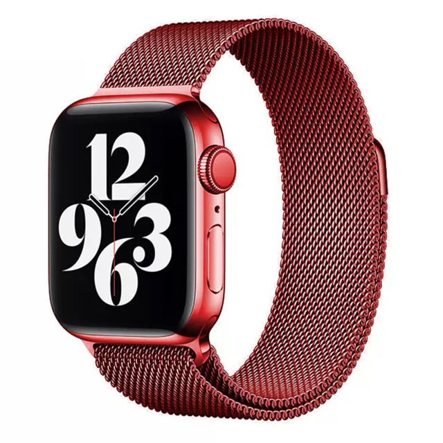 Milanese Mesh-Rose Red-Apple Watch Band