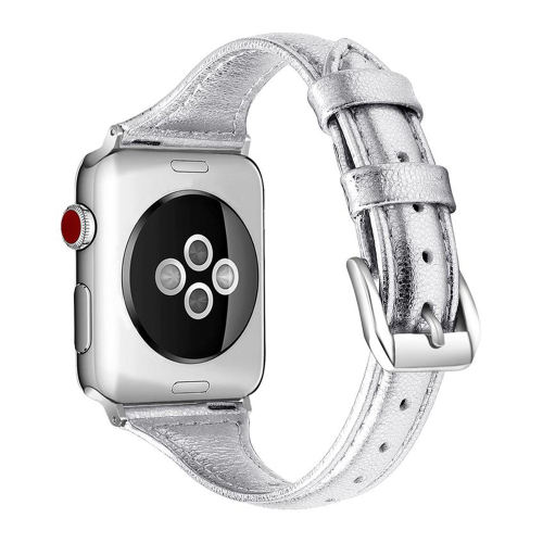 Slim Leather-Sliver-Apple Watch Band
