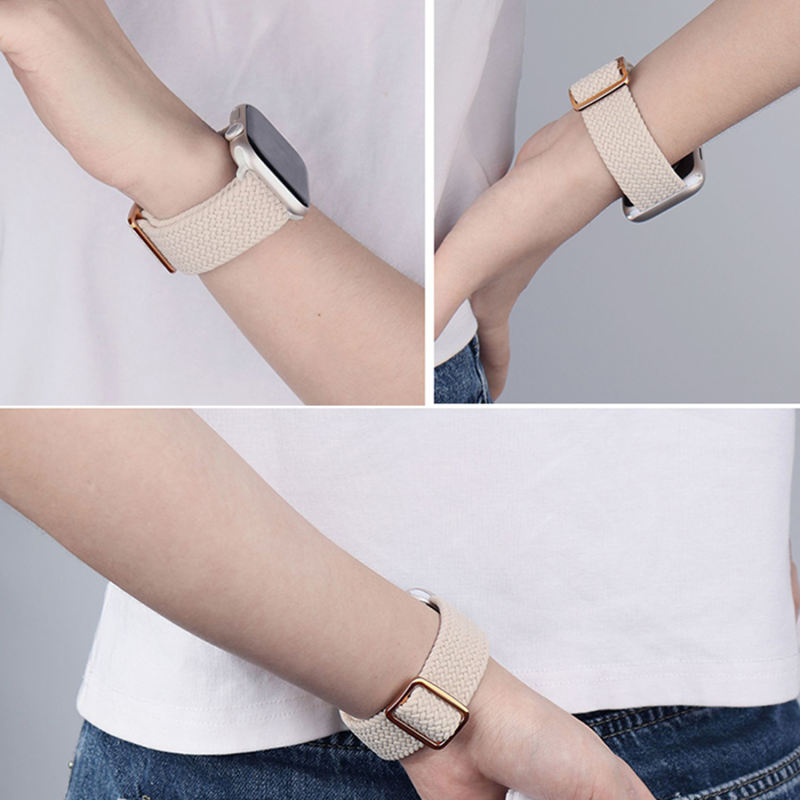 Waikiki Woven Loop-Starlight/Rose Gold-Apple Watch Band