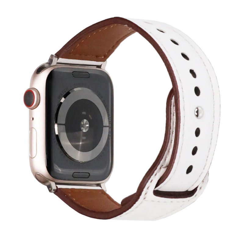 Single Loop Leather-White-Apple Watch Band