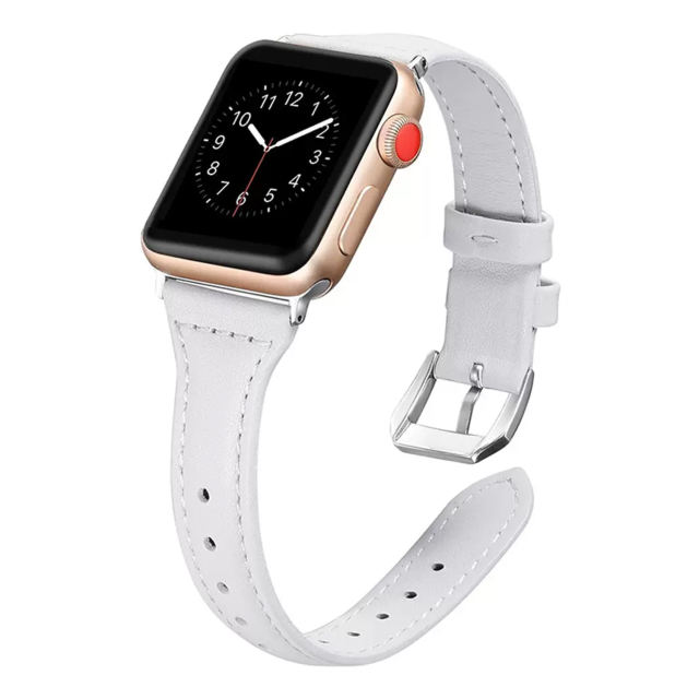 Slim Leather-White-Apple Watch Band