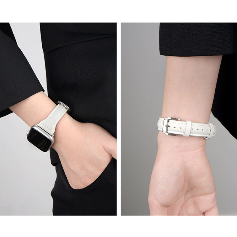 Slim Leather-White-Apple Watch Band