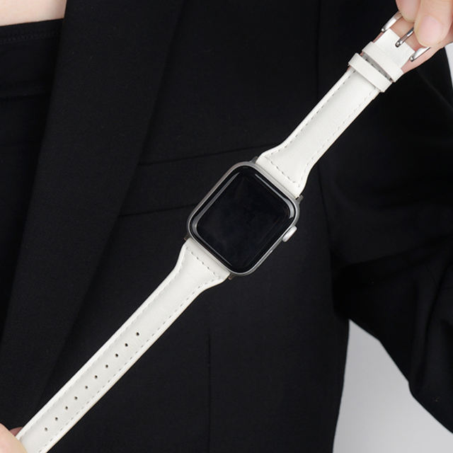 Slim Leather-White-Apple Watch Band