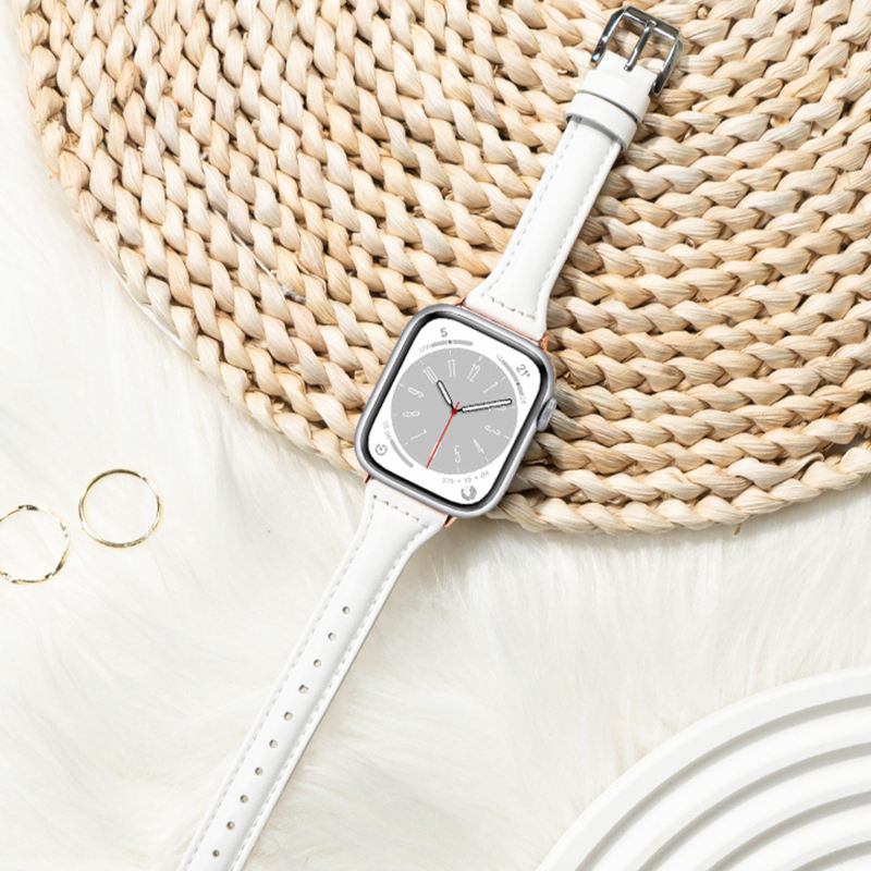 Slim Leather-White-Apple Watch Band