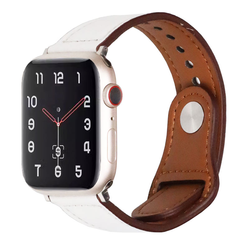 Single Loop Leather-White-Apple Watch Band