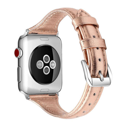 Slim Leather-Rose Gold-Apple Watch Band