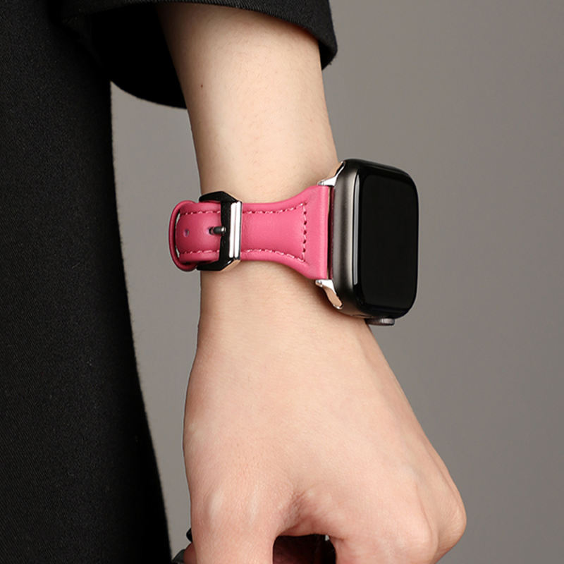 Slim Leather-Fuchsia-Apple Watch Band