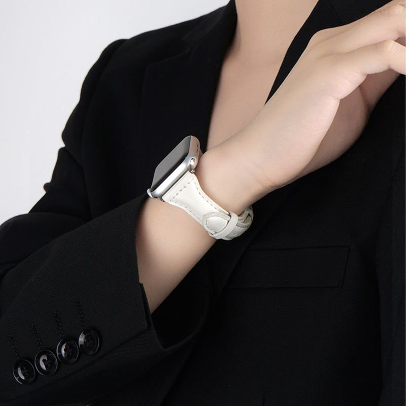 Slim Leather-White-Apple Watch Band