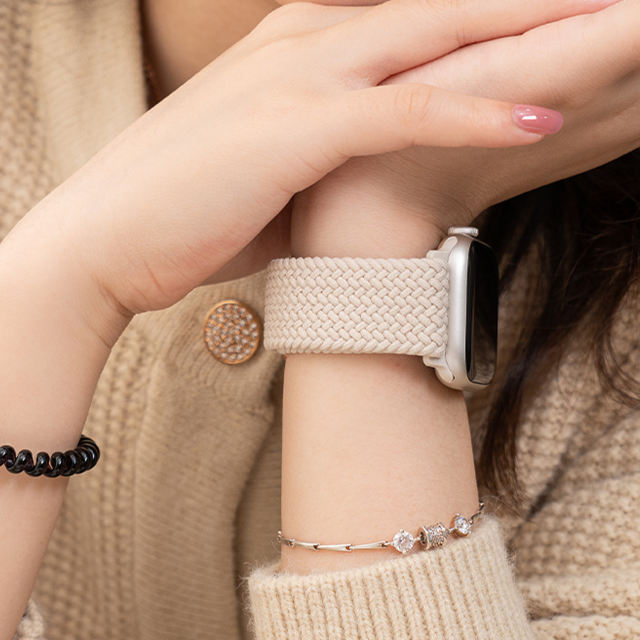 Waikiki Woven Loop-Starlight/Rose Gold-Apple Watch Band