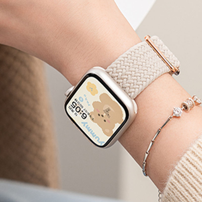 Waikiki Woven Loop-Starlight/Rose Gold-Apple Watch Band