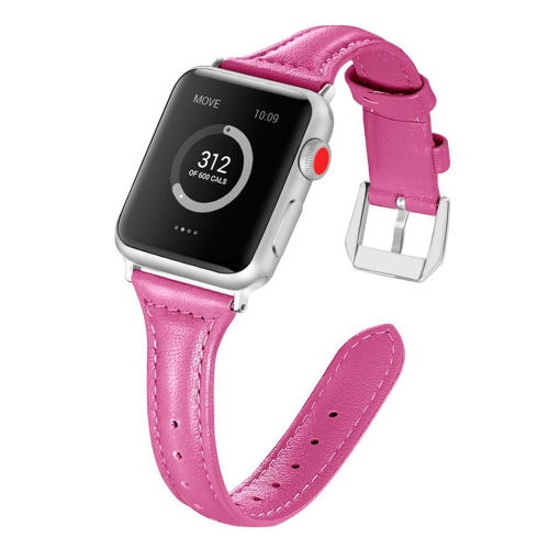 Slim Leather-Fuchsia-Apple Watch Band