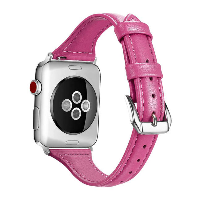 Slim Leather-Fuchsia-Apple Watch Band