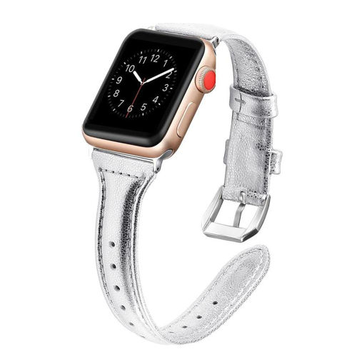 Slim Leather-Sliver-Apple Watch Band