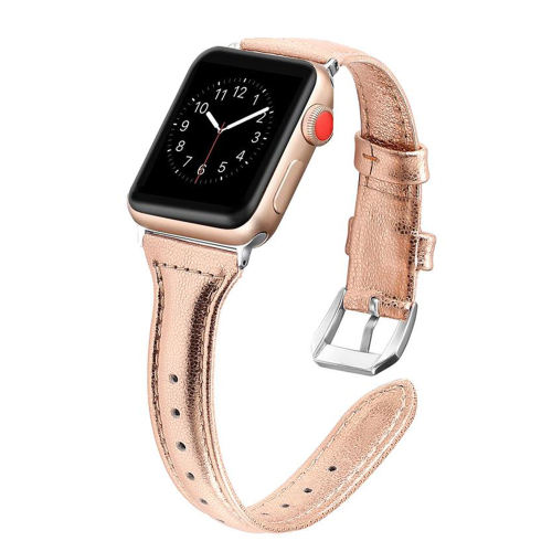 Slim Leather-Rose Gold-Apple Watch Band