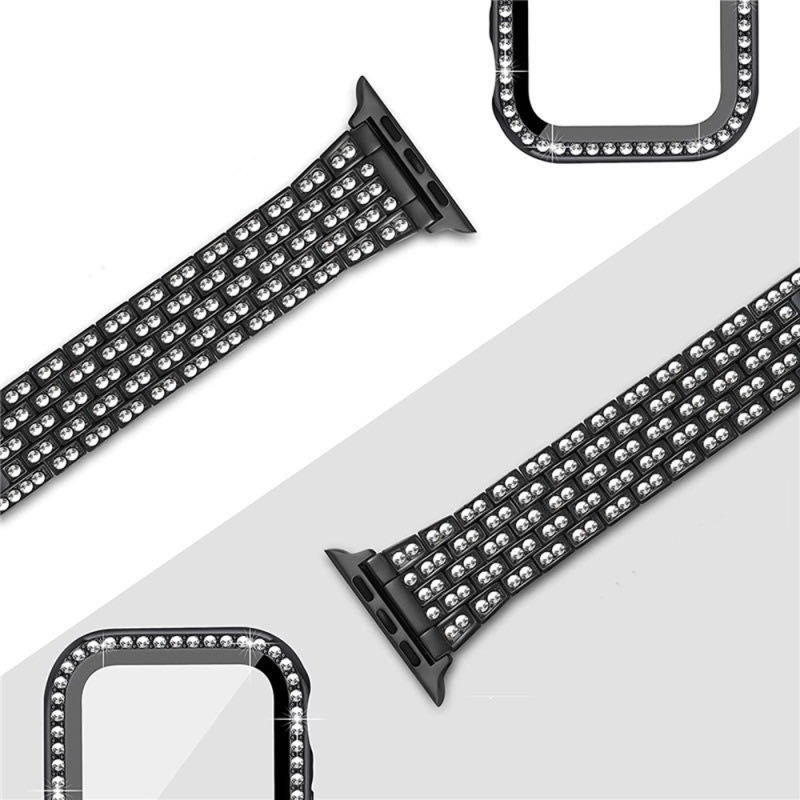 Monte Rhinestone Bangle-Black-Apple Watch Band