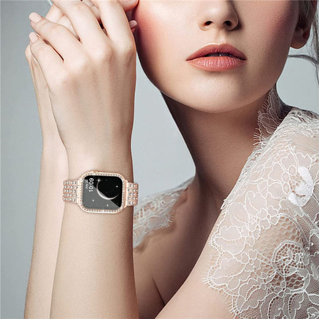 Monte Rhinestone Bangle-Vintage Rose Gold-Apple Watch Band