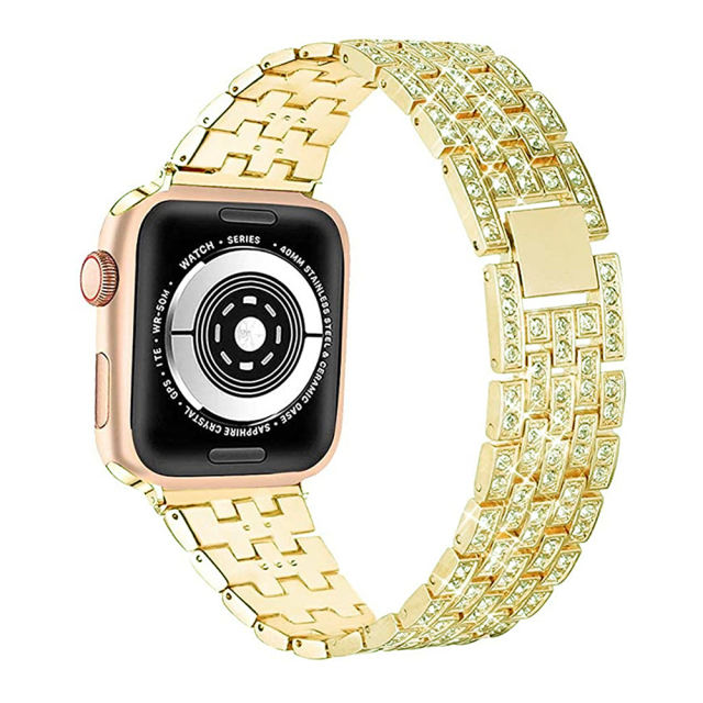 Monte Rhinestone Bangle-Vintage Gold-Apple Watch Band