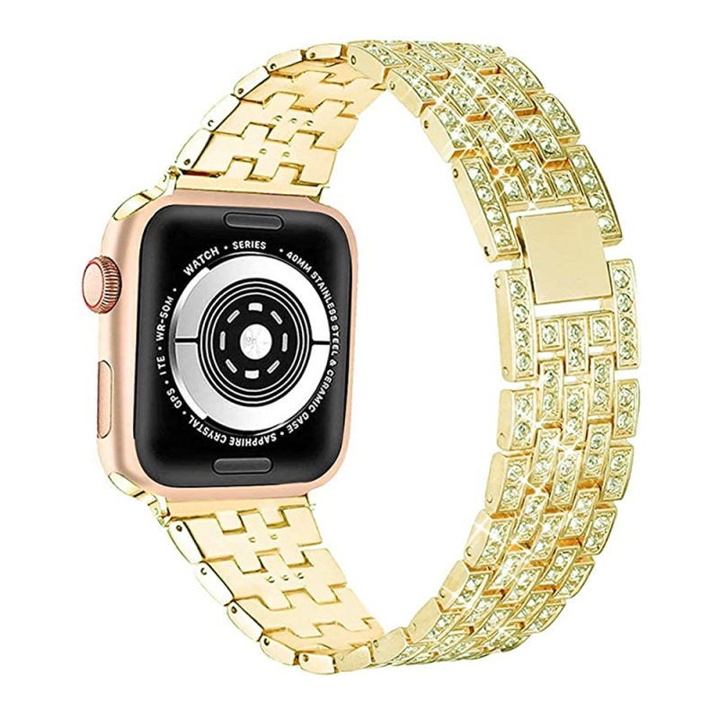 Monte Rhinestone Bangle-Vintage Gold-Apple Watch Band