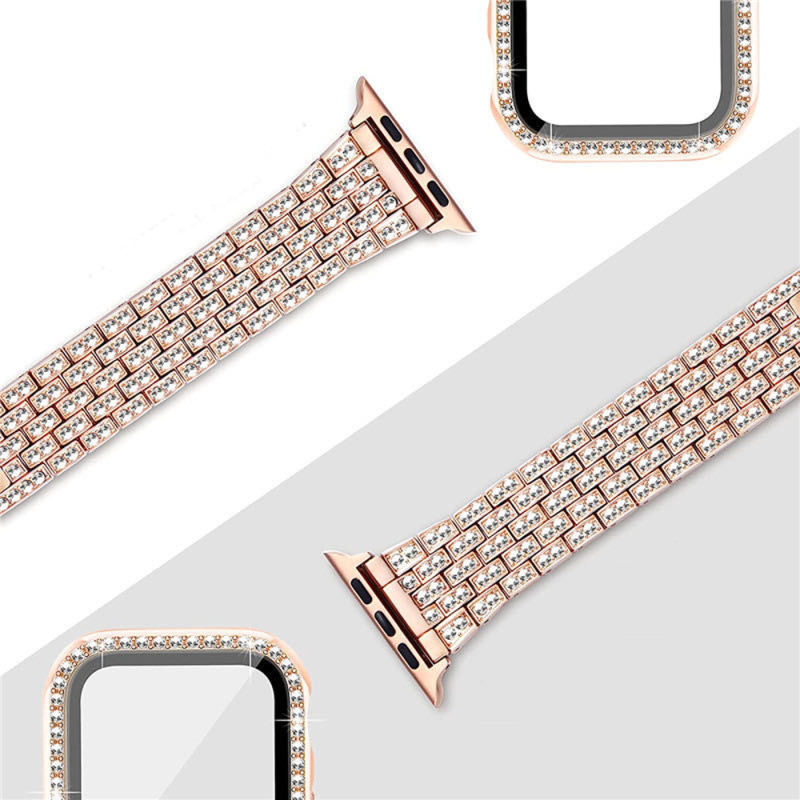 Monte Rhinestone Bangle-Vintage Rose Gold-Apple Watch Band