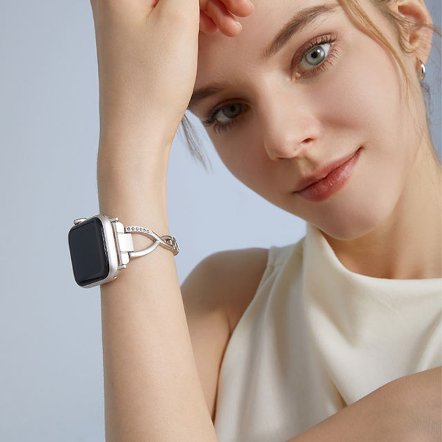 Infinity Bangle-Silver-Apple Watch Band