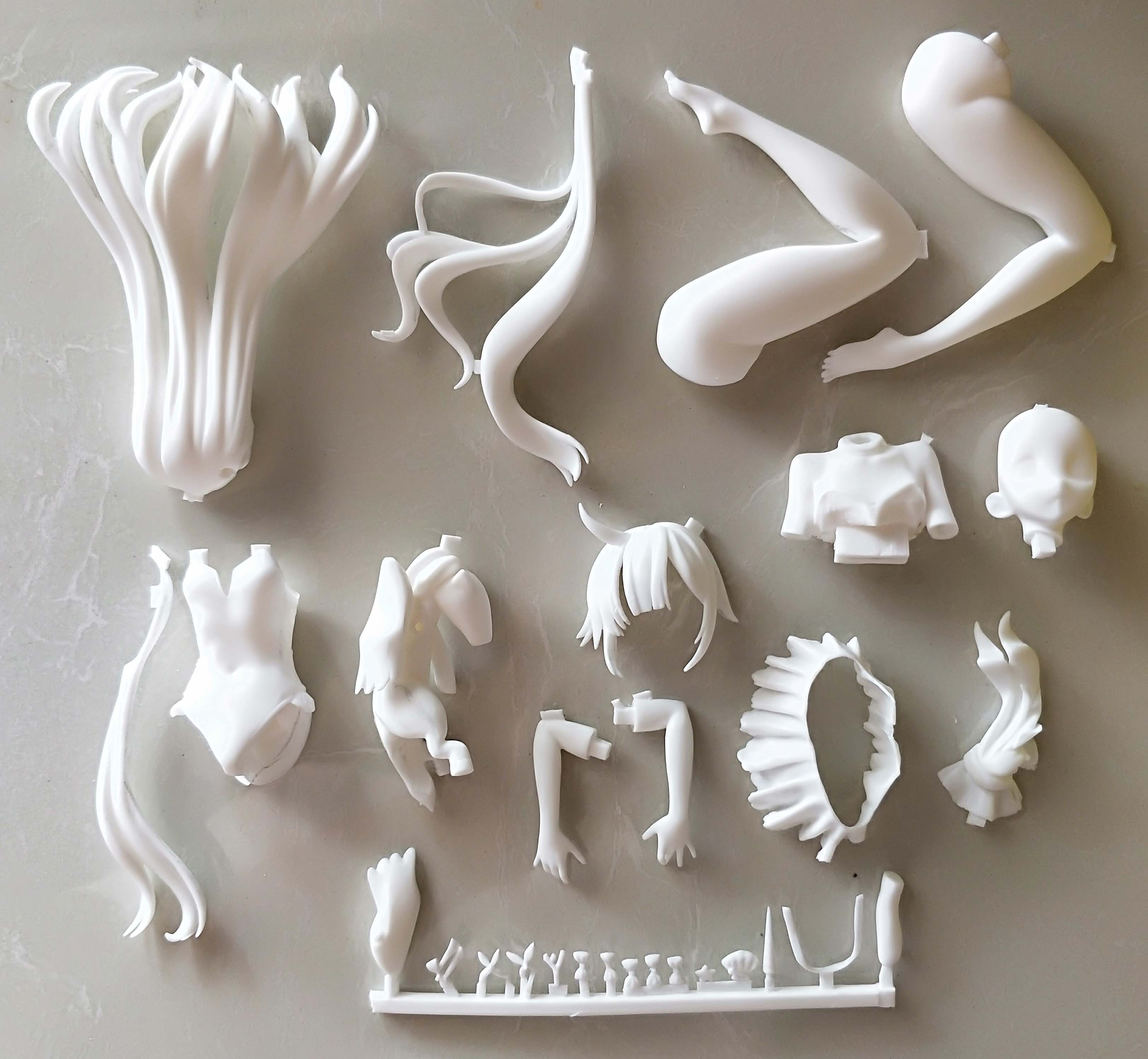 Garage Kit Resin Figure Kit  hand-run resin white model blue route unicorn white model