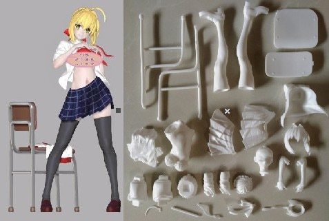 Garage Kit Unpainted Garage Resin Model Kit Fate winter uniform saber die.it spot