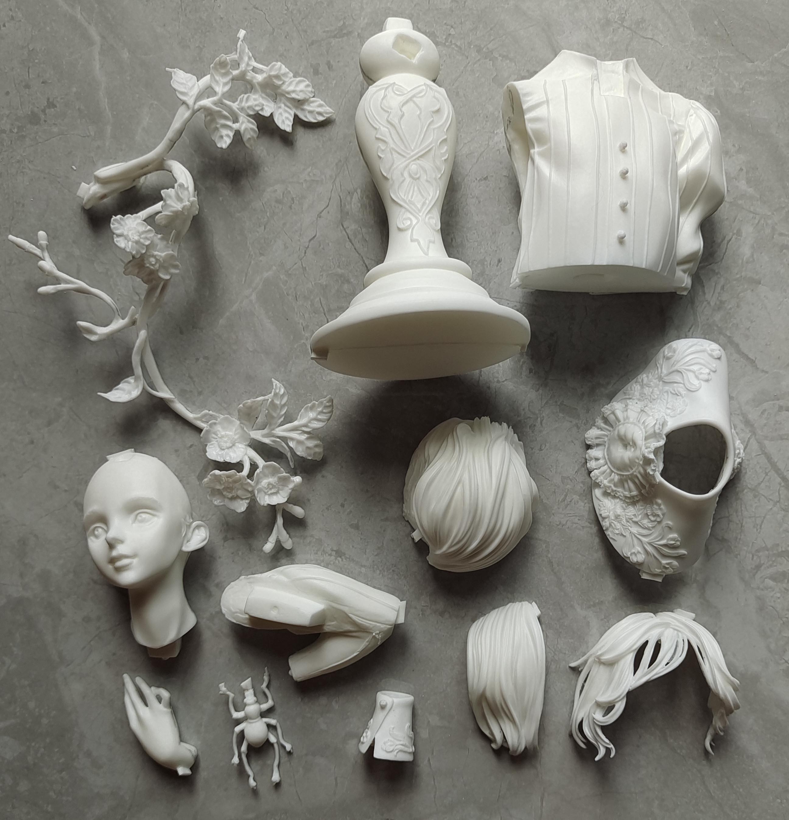 Garage Kit die.it kafka bust die.it hand do resin