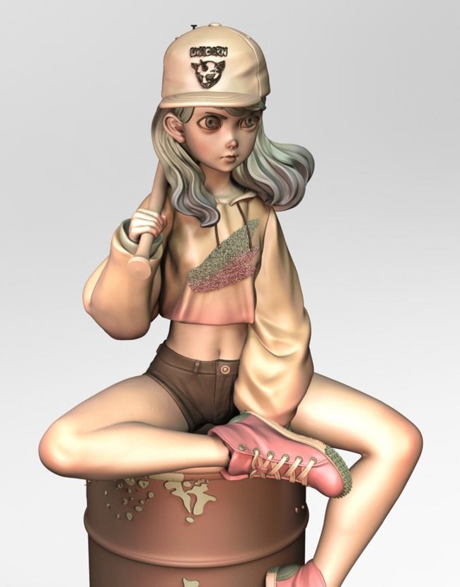 Garage Kit  WF2019 Xia Dahata Masaru Survivor Baseball Girl White Model Spot