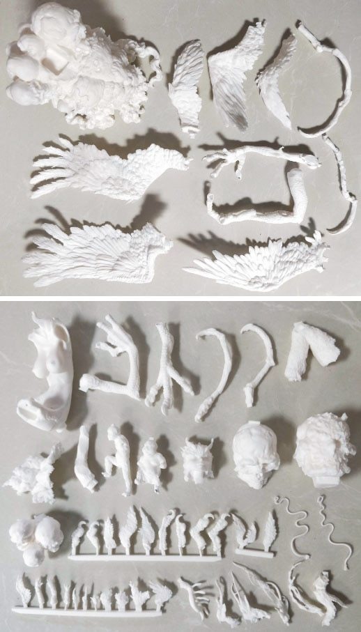 Garage Kit hand do resin people die.it evil Devil Man temple demon bird die.it okada version