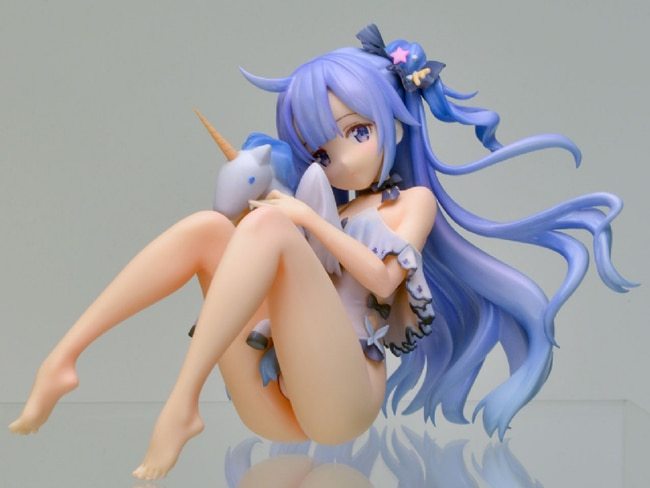 Garage Kit Resin Figure Kit  hand-run resin white model blue route unicorn white model