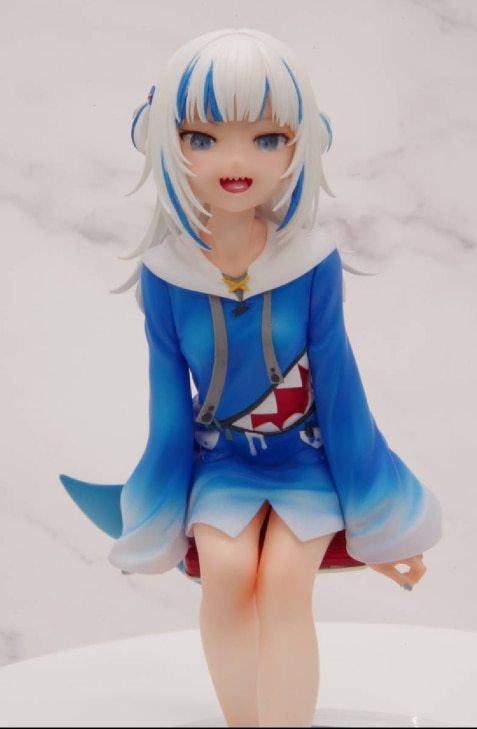 Garage Kit  hand-made resin white mold muscuto Hololive Gawr Gura Karu Gura white mold spot