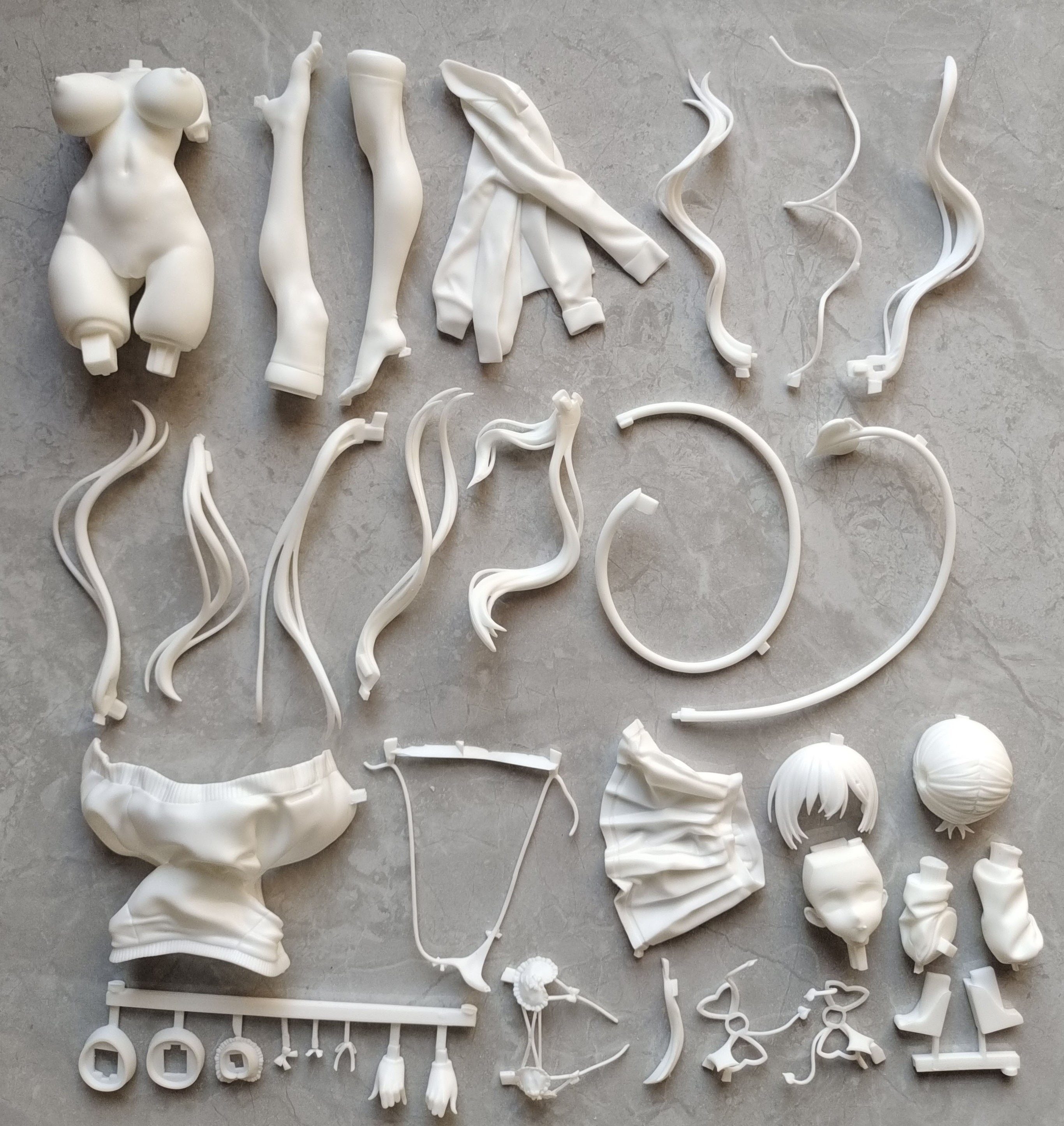 Garage Kit GK figure resin white mold Lias white mold spot