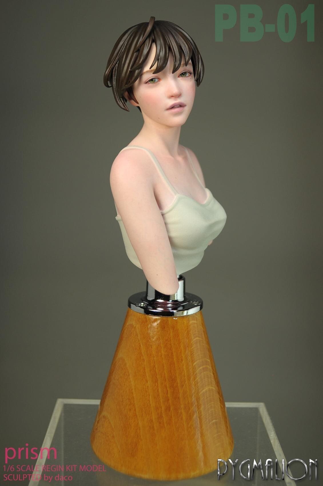 Garage Kit DPBY DACO female bust ratio unknown gk hand-made white model PB-01 black-haired girl