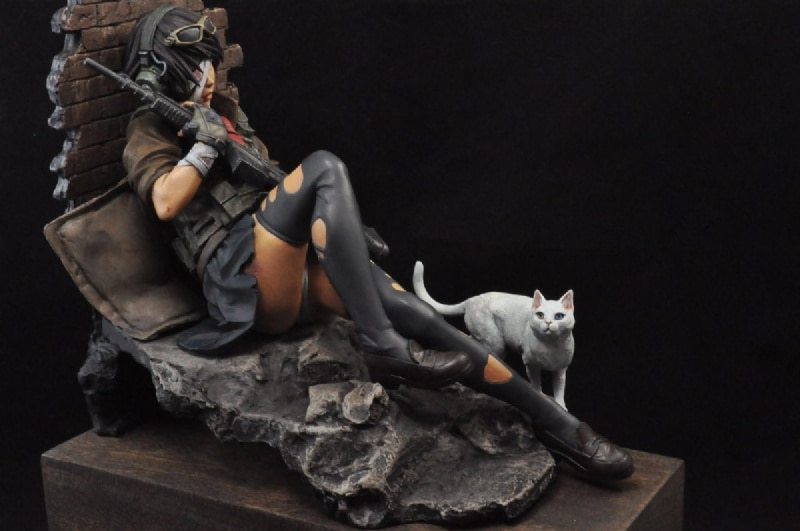 Garage Kit Unpainted Garage Resin Model Kit Xiaoxiang Cat Girl