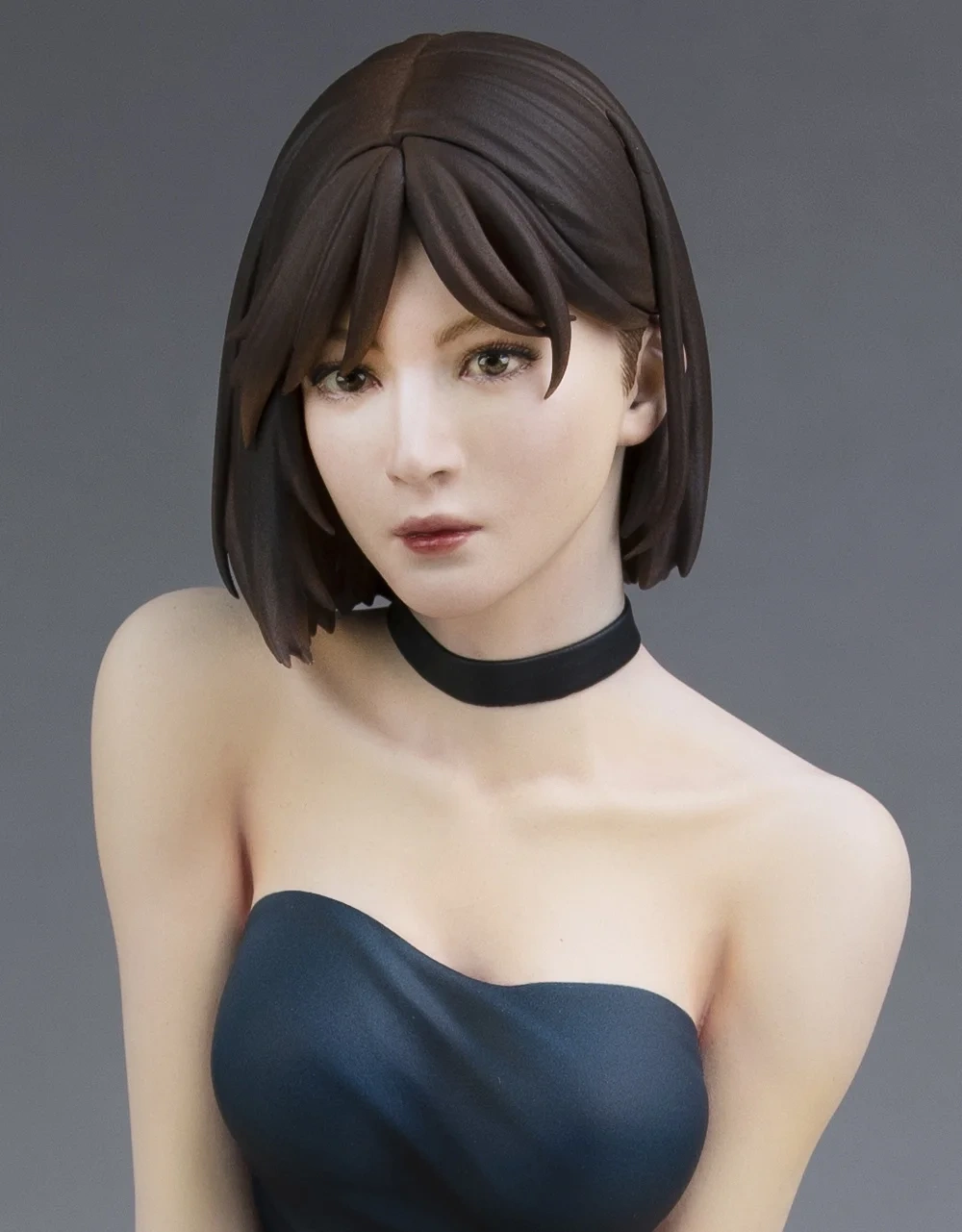 Garage Kit  female bust ratio unknown gk hand-made white model PB-03 black-haired girl