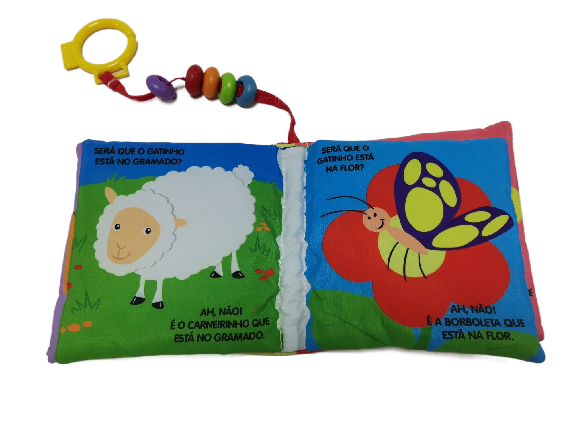 Children's cloth book with colored bead
