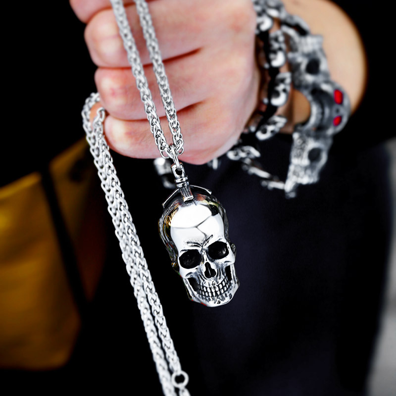 Skull Pendant For Men ,316 Stainless Steel Titanium Men's Neckace ,Choker Punk