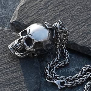 Skull Pendant For Men ,316 Stainless Steel Titanium Men's Neckace ,Choker Punk