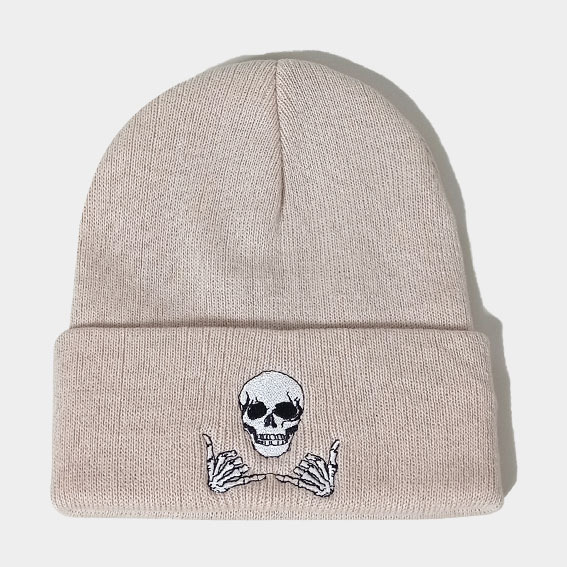 Skull Knit Hat Wool Hat Cap Beanie Winter Unisex Skull Rocker