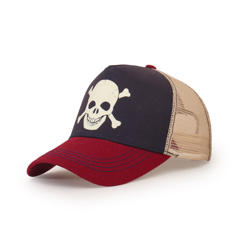 Luminous skull baseball cap, male personality versatile fashion wide-brimmed face-covering cap