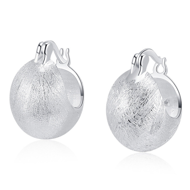 s925 sterling silver hand-drawn earrings glossy simple fashion personality earrings