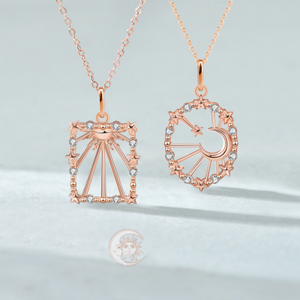 s925 sterling silver original rose gold tarot brand sun star moon goddess girlfriends necklace