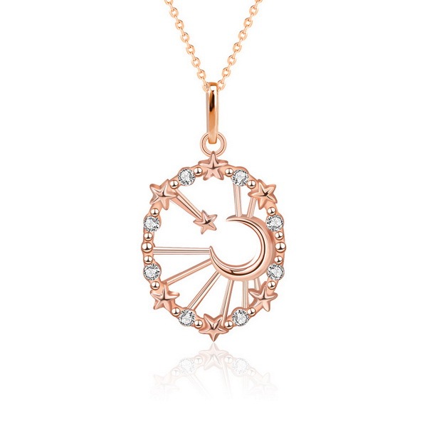 s925 sterling silver original rose gold tarot brand sun star moon goddess girlfriends necklace