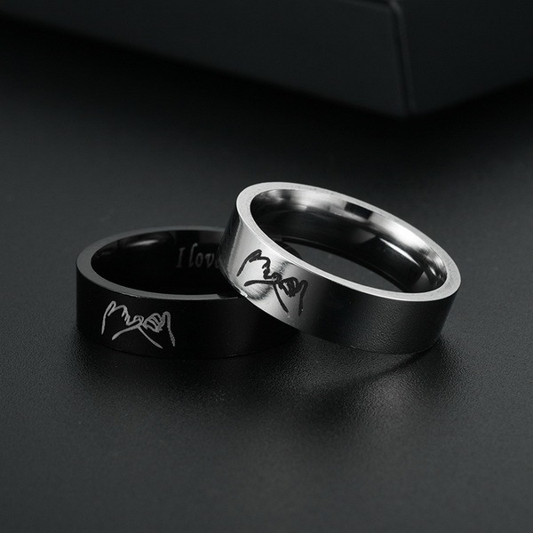 love you hand in hand couple ring